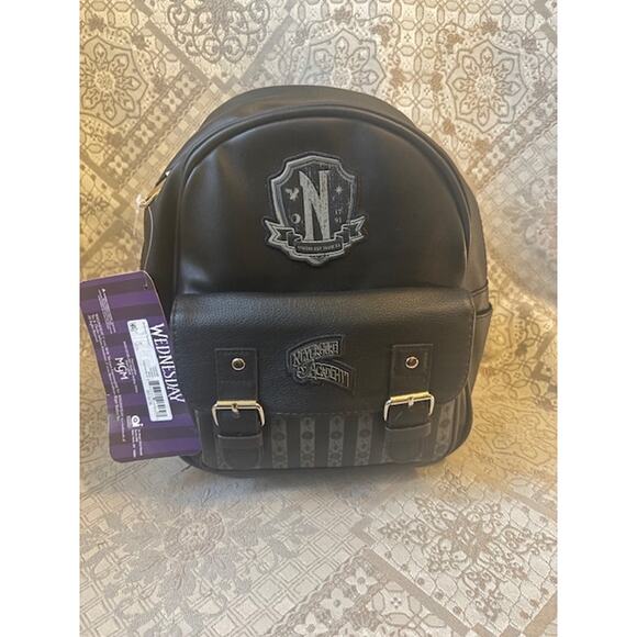 Wednesday Nevermore Black Backpack Scary Cool New with Tags - Picture 1 of 4